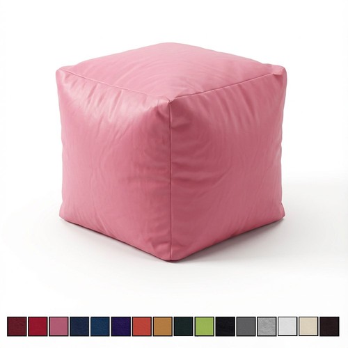 Faux leather beanbag cube - faux,