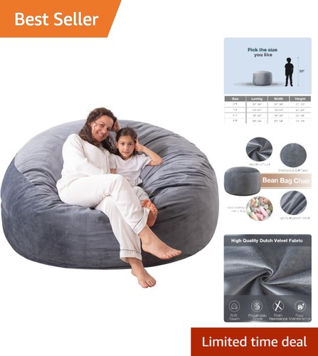 Plush velvet bean bag chair - chair, 3
