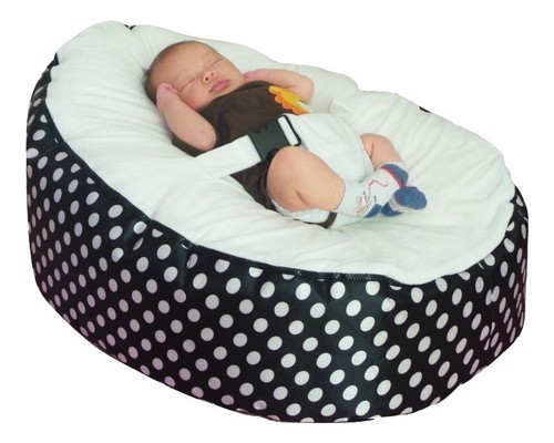 Black white polka - black, baby