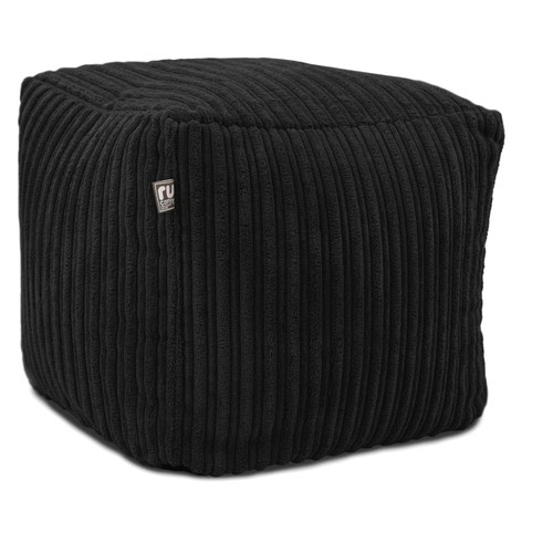 Rucomfy black cube footstool - black,